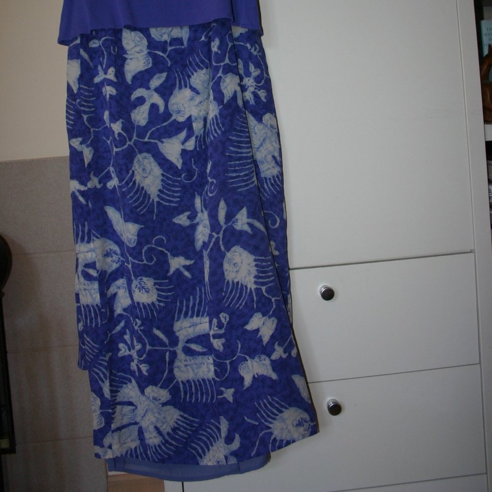 CARLISLE Size 8 Wrap-look Floral Skirt 100% Silk w/Top/Tank in Medium Purple - Picture 2 of 10
